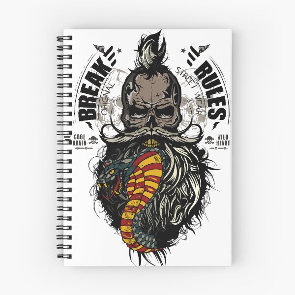 Item preview, break rules 2 skull hipster skull with beard designed and sold by Achille3777.