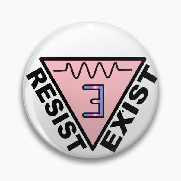 Item preview, Resist and Exist Symbol full color with words designed and sold by FaitrixDesigns.