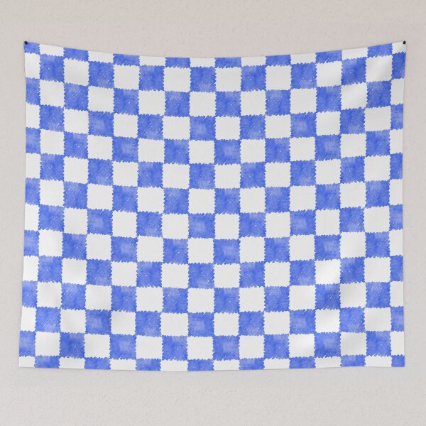 Item preview, Blue And White Watercolor Check Pattern designed and sold by QuestingPixel.