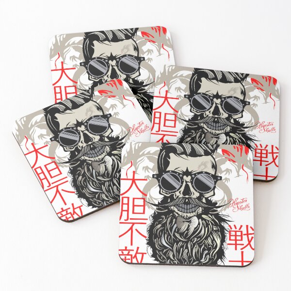 Item preview, fearless warrior skull hipster skull bearded designed and sold by Achille3777.