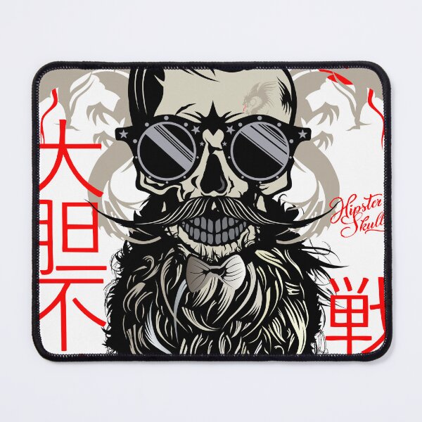 Item preview, fearless warrior skull hipster skull bearded designed and sold by Achille3777.