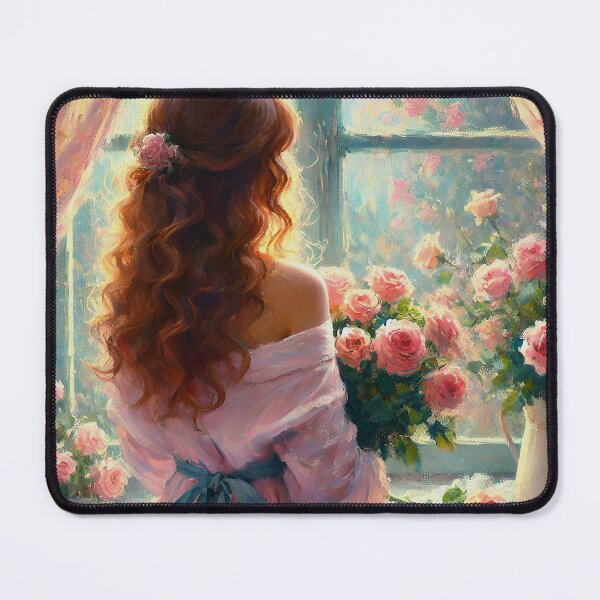 Item preview, The girl with roses by the window 2 designed and sold by aleksandr13.