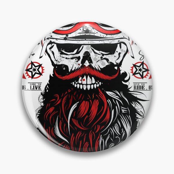 Item preview, Forever two wheels Hipster skull head death skull mustache and beard designed and sold by Achille3777.