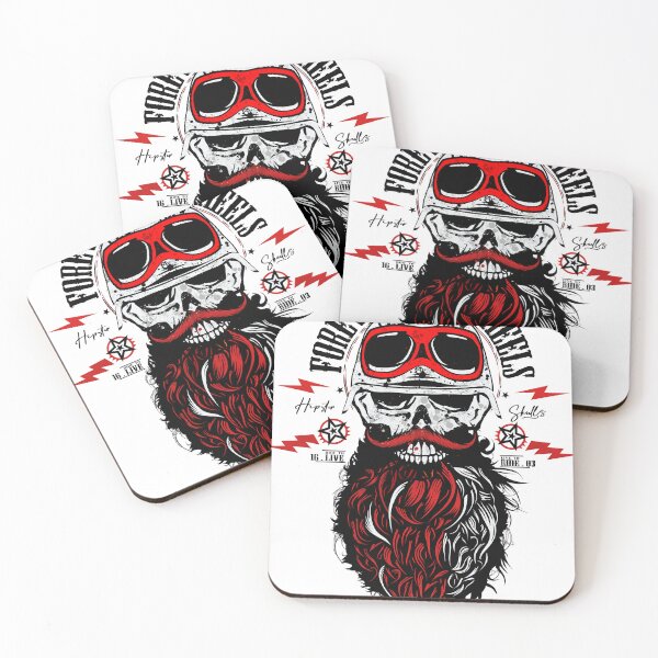 Item preview, Forever two wheels Hipster skull head death skull mustache and beard designed and sold by Achille3777.