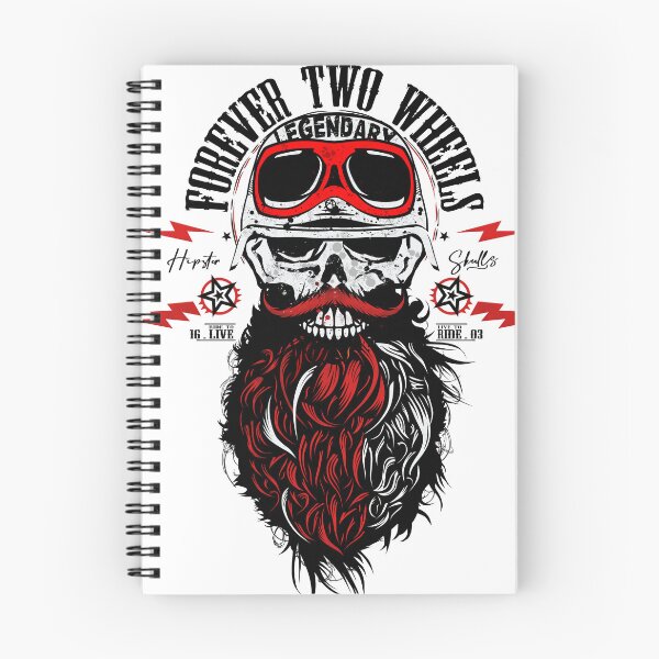 Item preview, Forever two wheels Hipster skull head death skull mustache and beard designed and sold by Achille3777.