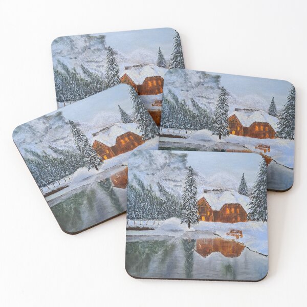 Item preview, "Snowy getaway" Acrylic painting  designed and sold by Lewtradarts.