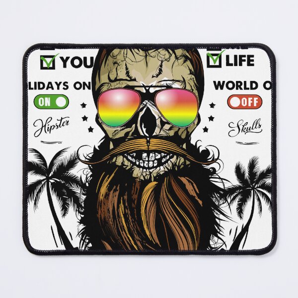 Item preview, fuck off skull hipster skull beard and mustache best holidays crane designed and sold by Achille3777.