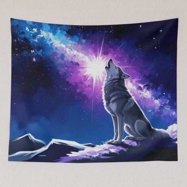 Item preview, Wolf Howling At a Starlit Sky designed and sold by Pines & Starlight.