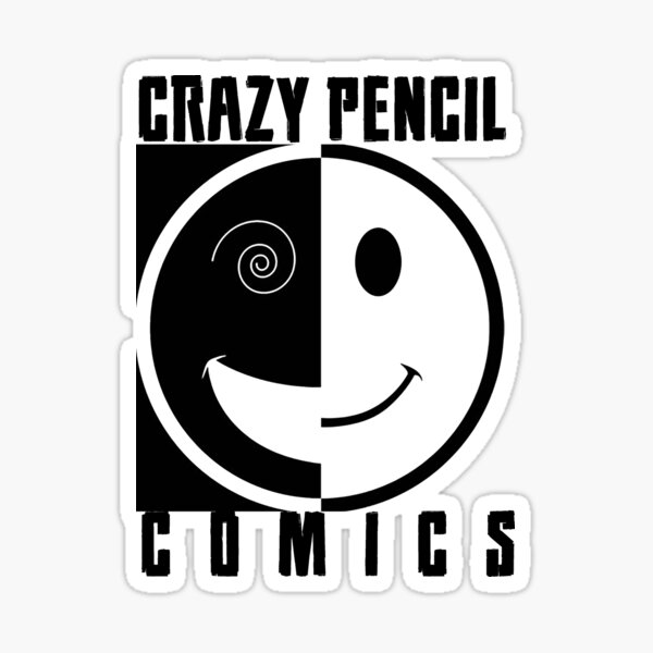 CRAZY PENCIL COMICS LOGO Sticker