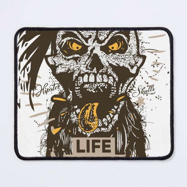Item preview, life makes punk skull hipster beard and mustache designed and sold by Achille3777.