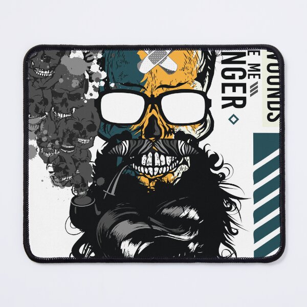 Item preview, Life's wounds Bearded hipster skull and mustache designed and sold by Achille3777.