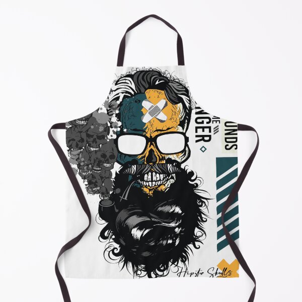 Item preview, Life's wounds Bearded hipster skull and mustache designed and sold by Achille3777.