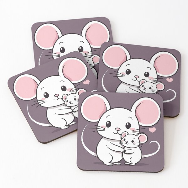 Item preview, Snuggle Mice: Chubby Mice Sharing a Cozy Hug designed and sold by RK - Shop.