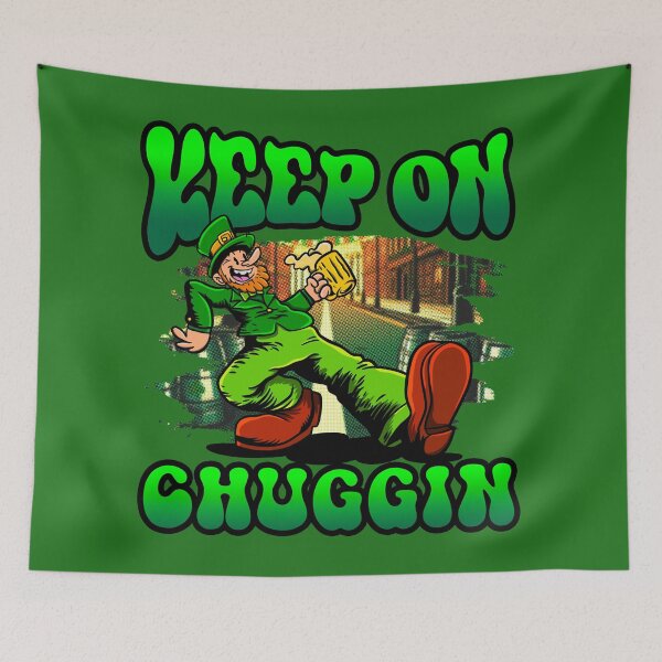 Item preview, Funny 90s Leprechaun Drinking Beer : St. Patrick’s Day Irish Beer Walker Cartoon designed and sold by ImaginarStore.