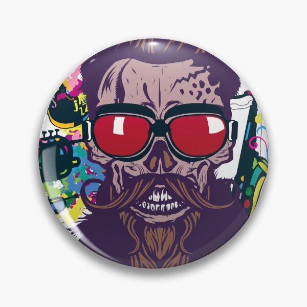 Item preview, live life loud Tete de mort hipster music relax hipster skull barbe designed and sold by Achille3777.