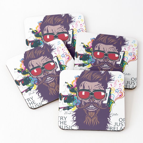 Item preview, live life loud Tete de mort hipster music relax hipster skull barbe designed and sold by Achille3777.