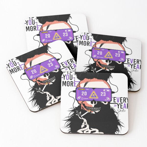 Item preview, love 2023 skull punk hipster skull glasses beard mustache designed and sold by Achille3777.