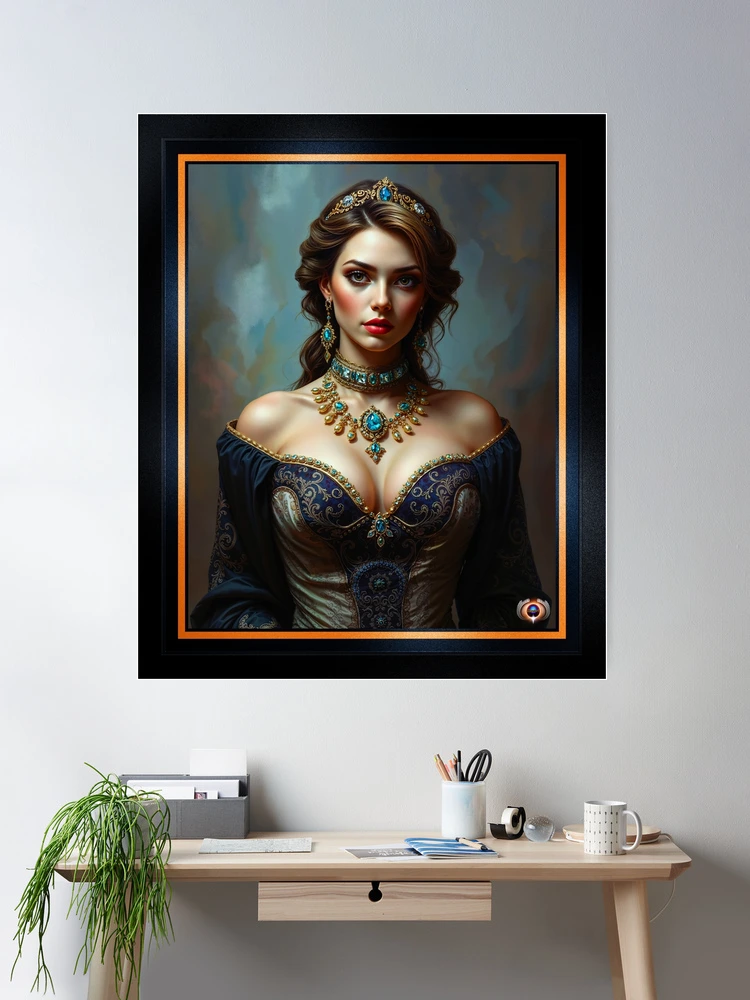Portrait of Isolde Valmont, A Masterpiece of Classic Elegance and Grace AI Concept Art by Xzendor7 | Beauty and Sophistication 2 Portrait of Isolde Valmont, A Masterpiece of Classic Elegance and Grace Alluring AI Concept Art by Xzendor7 Wall Decor Poster Art Print