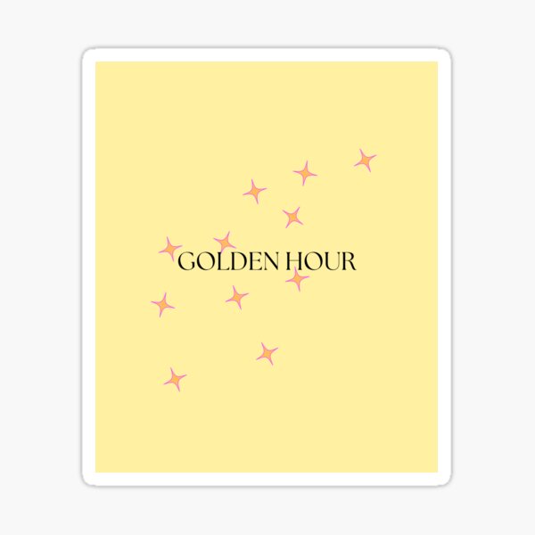 Golden Hour Aesthetic Sticker | Cute Yellow Stars Trendy Design Sticker