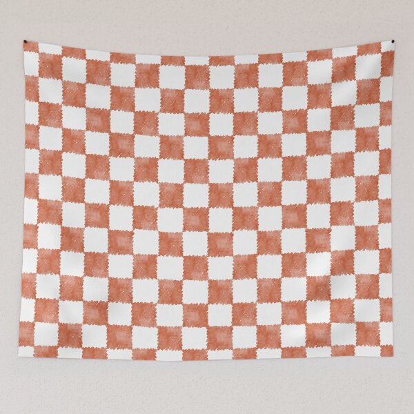 Item preview, Rust Red And White Watercolor Check Pattern designed and sold by QuestingPixel.