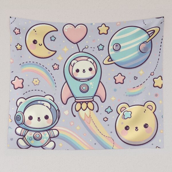 Item preview, Pastel Space Doodles designed and sold by Furbulous Faces.