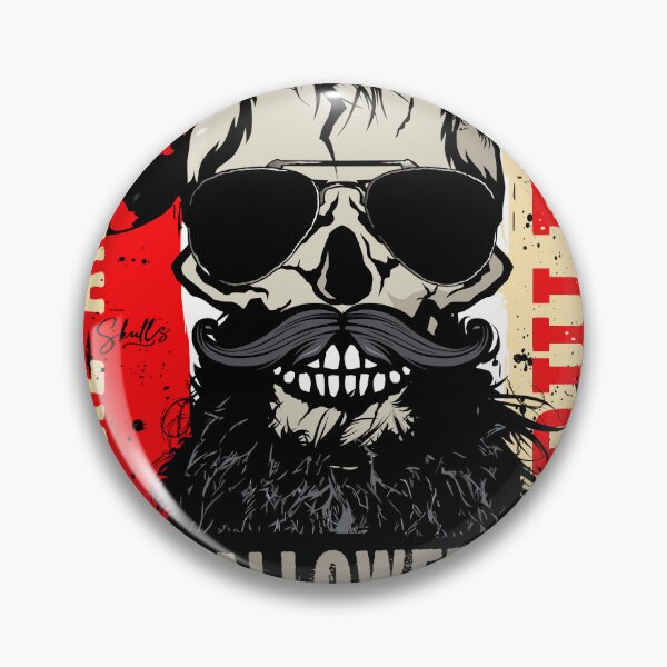 Item preview, no rules Skull skull hipster skull punk mustache beard designed and sold by Achille3777.