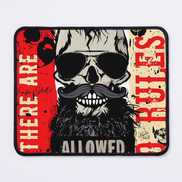 Item preview, no rules Skull skull hipster skull punk mustache beard designed and sold by Achille3777.