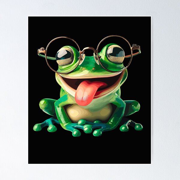 Item preview, Funny Frog With Glasses – Cute & Quirky Design designed and sold by designleon19.