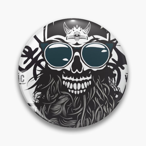 Item preview, nordic warrior bearded skull hipster skull round glasses designed and sold by Achille3777.