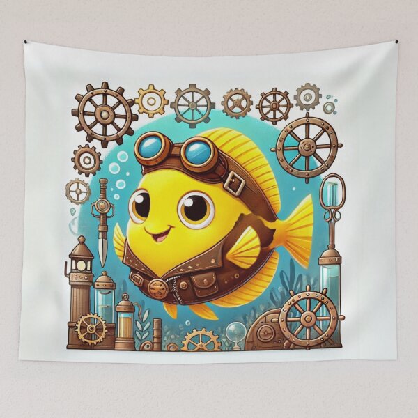 Item preview, Steampunk Yellow Tang designed and sold by Sillytoe.