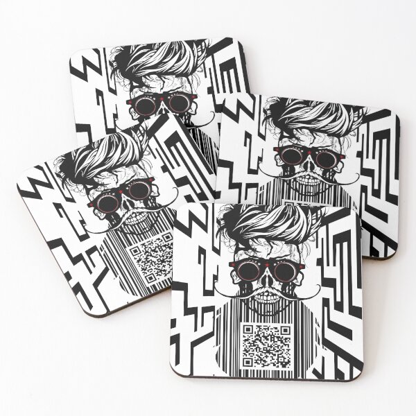 Item preview, qr code bearded skull hipster skull crane mustache designed and sold by Achille3777.
