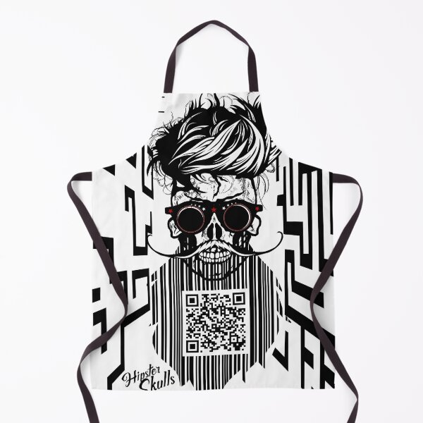 Item preview, qr code bearded skull hipster skull crane mustache designed and sold by Achille3777.