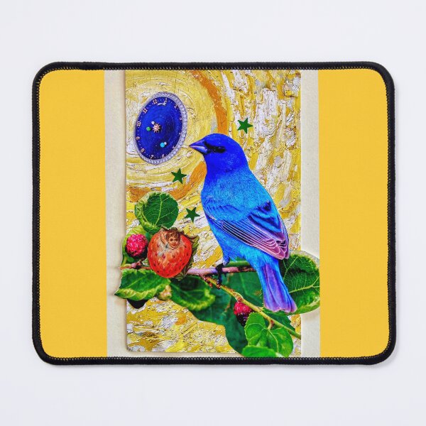 Item preview, 'Tempus Fugit' - Indigo Bunting Collage designed and sold by Nikki Fortuin Arts & Crafts.