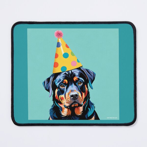 Item preview, Rottweiler Birthday Dog Art designed and sold by Bow Wow Pop Art.