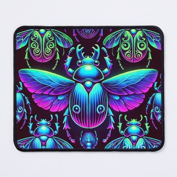 Item preview, Neon Scarab Beetle Pattern designed and sold by Porosenok.
