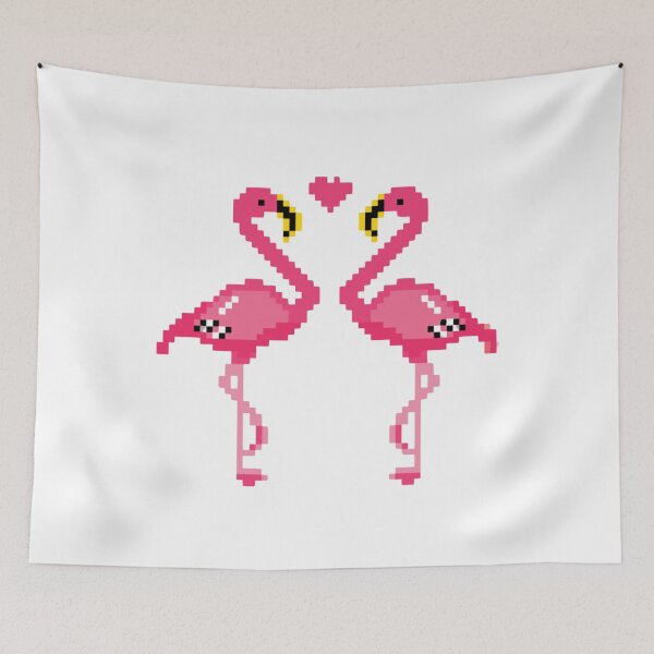 Item preview, Pixelated Flamingos in Love Embrace designed and sold by K1llexx.