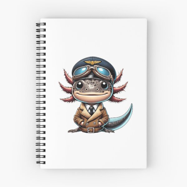 Item preview, Pilot Axolotl Cartoon Illustration designed and sold by RetroPop23.