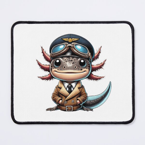 Item preview, Pilot Axolotl Cartoon Illustration designed and sold by RetroPop23.