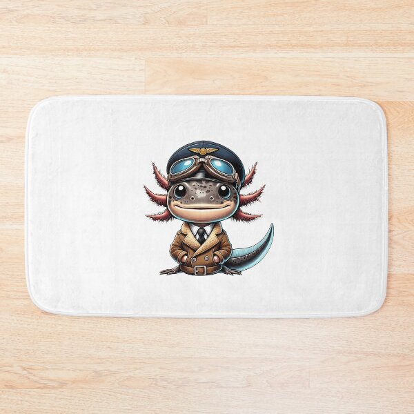 Item preview, Pilot Axolotl Cartoon Illustration designed and sold by RetroPop23.