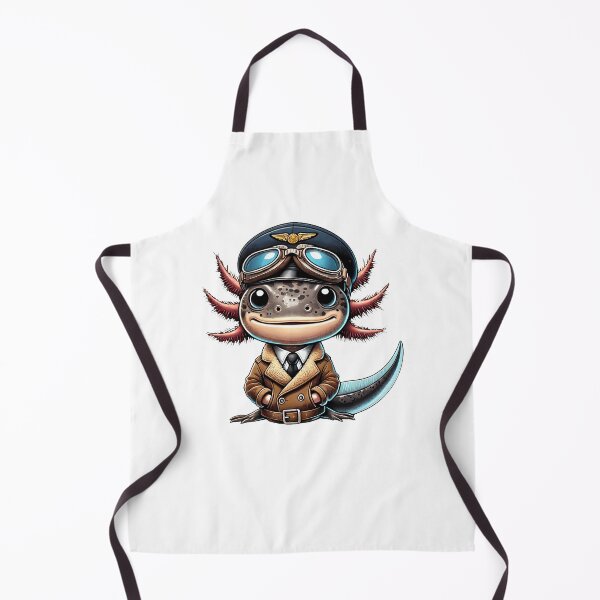 Item preview, Pilot Axolotl Cartoon Illustration designed and sold by RetroPop23.