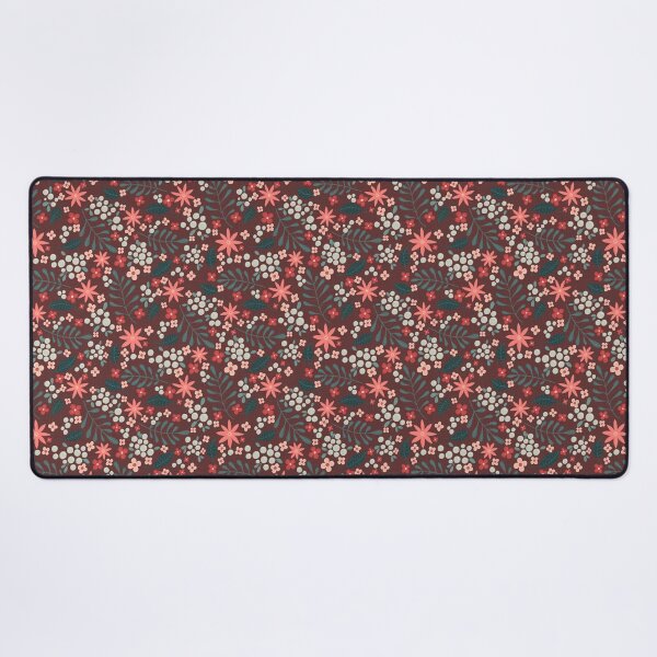 Item preview, Floral pattern in green and red tones designed and sold by Sonja Birkelbach.
