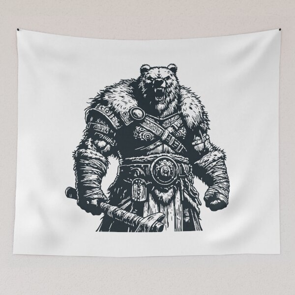 Item preview, Viking Warrior Bear Outline Vintage designed and sold by TomFrontierArt.