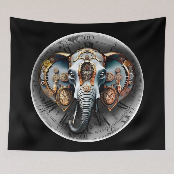 Item preview, Steampunk retro style elephant designed and sold by Drone-tees.