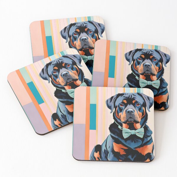 Artikelvorschau, Rottweiler-Hundekunst entworfen und verkauft von Bow Wow Pop Art.