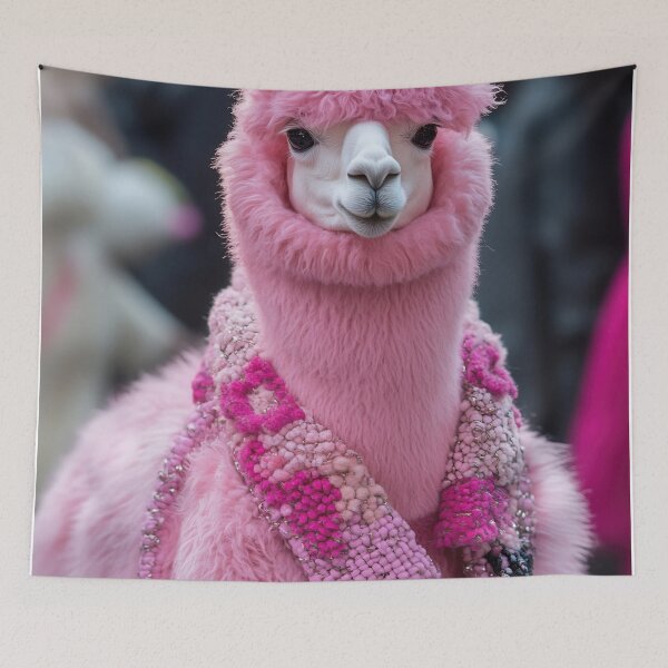 Item preview, Festive pink alpaca on display designed and sold by anytka.