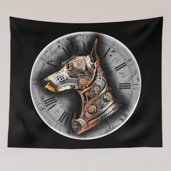 Item preview, Steampunk retro style Doberman pinscher dog designed and sold by Drone-tees.