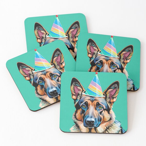 Item preview, German Shepherd Birthday Dog Art designed and sold by Bow Wow Pop Art.