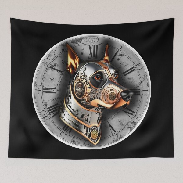 Item preview, Steampunk retro style Doberman pinscher dog designed and sold by Drone-tees.