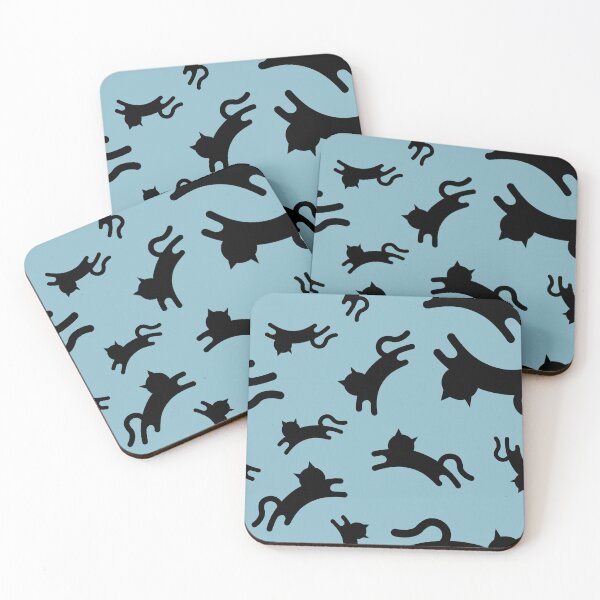 Item preview, Three-Legged Cats (Black on Blue) designed and sold by Smol Poro.