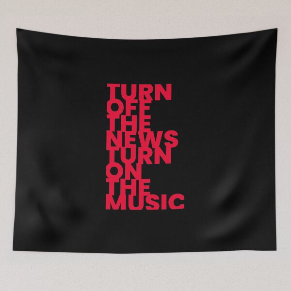 Item preview, Music lettering quote. Turn off the news turn on the music. designed and sold by paulo silveira.